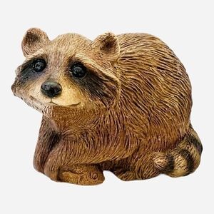 Animal Mate Raccoon with Fish Figurine Large Raccoon Statue Raccoon Sculpture